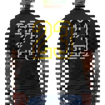 Jersey Número 23 Amarillo Negro Cumpleaños Deportes Número 23 Manga Larga Camiseta Hombre Estampado Espalda - Regaloses
