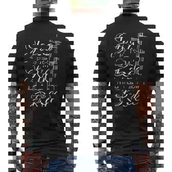 Jesus Is My Rock And That Is How I Roll Christian Religious Men's Back Print T-Shirt | Mazezy