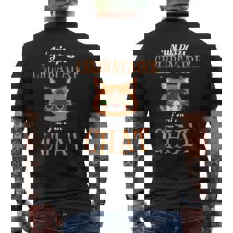 Jeuis Pas Célibataire J'ai Un Chat Cadeau Humour Chat T-shirt imprimé au dos - Cadeauxyz