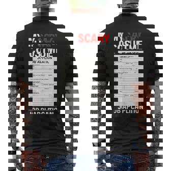 Job Application Scary Halloween Costume Trick Or Treat Men's T-shirt Back Print | Mazezy