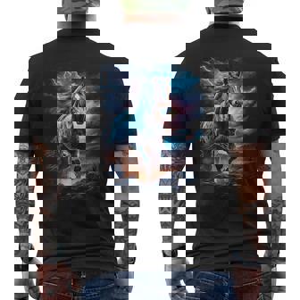 Joli Cheval Avec Un Ciel D'éclair Cheval T-shirt imprimé au dos - Cadeauxyz