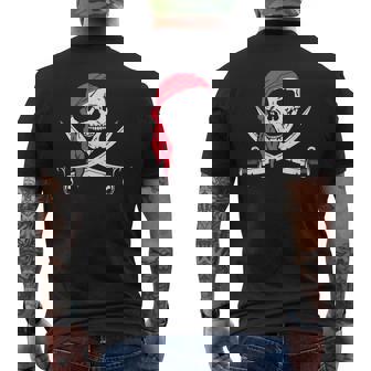 Jolly Roger & Calico Jack Halloween Costume Flag Pirate Men's T-shirt Back Print - Monsterry