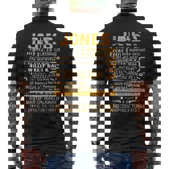 Jones Name Personalized Jones Last Name Men's T-shirt Back Print - Thegiftio