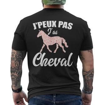 J'peux Pas J'ai Cheval Humour Équitation Equitante Cavaliere T-shirt imprimé au dos - Cadeauxyz