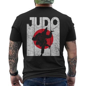 Judo Vintage Martial Arts Retro Judo Japanese Flag Men's T-shirt Back Print - Thegiftio UK