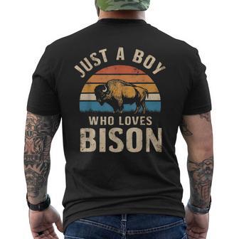 Just A Boy Who Loves Bison Men's T-shirt Back Print - Thegiftio UK