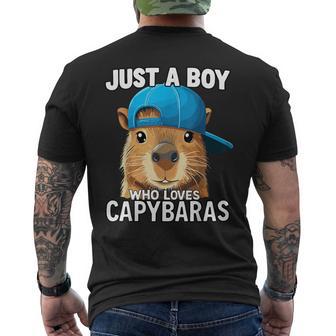 Just A Boy Who Loves Capybaras Men's T-shirt Back Print - Thegiftio UK