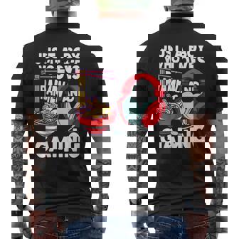 Just A Boy Who Loves Ramen And Gaming Japan Anime Video Game Men's T-shirt Back Print - Thegiftio
