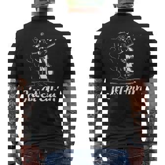 Just Cellin チェロ奏者 猫の音楽家 チェロを演奏 チェロ奏者 メンズTシャツ バックプリント - Kawaiitshirt