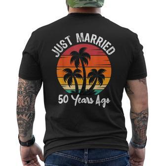 Just Married 50 Years 50Th Wedding Anniversary Cruise Men's T-shirt Back Print - Thegiftio UK