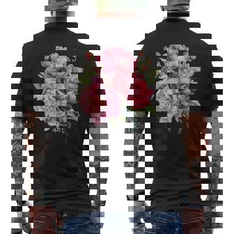 Just Pretty Watercolor Lush Pink Peonies Men's T-shirt Back Print - Thegiftio