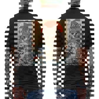 Kaiju Kitty Giant Monster Wave Cute Cozy Cat Graphic Parody Men's T-shirt Back Print | Seseable FR