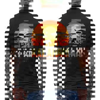 Kalahari Desert Africa Safari Elephant Sunset Men's Back Print T-Shirt | Mazezy