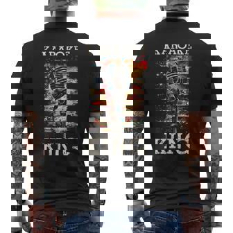 Karaoke King Singer Vintage Microphone Us Flag Singing Men's T-shirt Back Print - Thegiftio