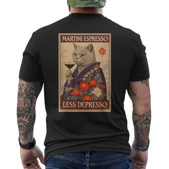 Katze Trinkt Cocktail T-Shirt mit Rückendruck - Geschenkecke