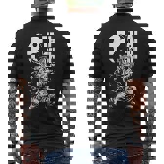 Kawaii Cat Demonstrating Tai Chi Martial Arts Yin & Yang Small Black Men's T-shirt Back Print - Thegiftio