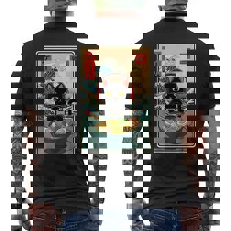 Kawaii Gamer Cat Ramen Retro Japanese Cat Gaming Men's T-shirt Back Print | Seseable CA