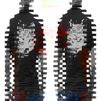 Kawaii Kitsune Masque De Renard Japonais En Fleurs De Cerisier T-shirt imprimé au dos - Cadeauxyz