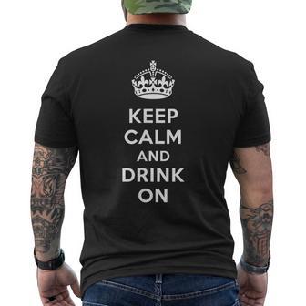 Keep Calm And Drink On Alcohol Bar Party Pub Men's T-shirt Back Print - Thegiftio UK