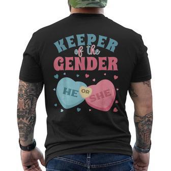 Keeper Of The Gender Reveal Baby Sweetheart Pink Or Blue Men's T-shirt Back Print - Thegiftio UK