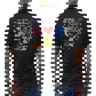 Keith Graffiti Peace And Love Art Bold Bright Cartoon Men's T-shirt Back Print - Thegiftio