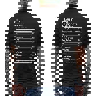 Kevin Nutrition Facts Personalized Name Kevin Men's Back Print T-Shirt | Mazezy