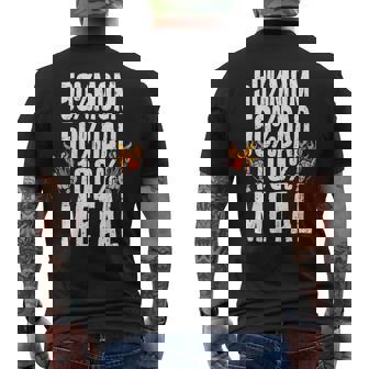 Kids 50 Mom 50 Dad 100 Heavy Metal Music Men's Back Print T-Shirt | Mazezy