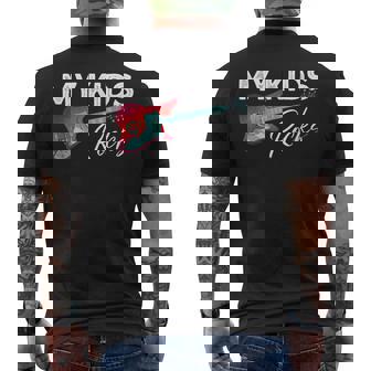 My Kids Rocks -Rock & Roll Electronic Rock Guitar Men's Back Print T-Shirt | Mazezy