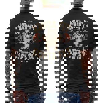 Kinda Fit Sorta Fat Gym Cute Bulldog Retro Men's T-shirt Back Print | Seseable UK