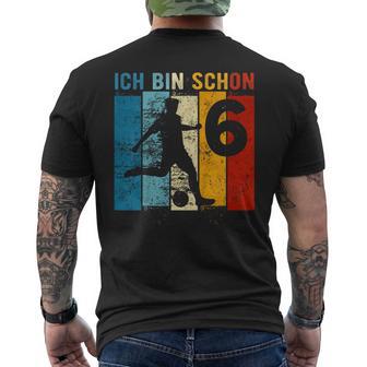 Kinder 6 Geburtstag Junge Fussball 6 Jahre Jungen Fußballer T-Shirt mit Rückendruck - Geschenkecke