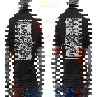 King Card Hearts Clubbing Disco Techno Outfit DJ King Card Men's Back Print T-Shirt | Mazezy