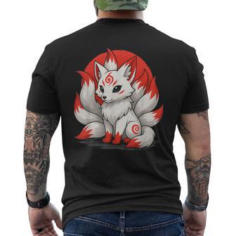 Kitsune Rieur Japonais Renard À Neuf Queues Anime Manga T-shirt imprimé au dos - Cadeauxyz