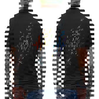 Klarinette Jazz Musik Herzschlag Ekg Musiker T-Shirt mit Rückendruck - Geschenkecke