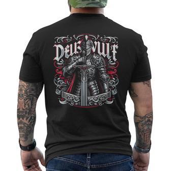 Knight Deus Vult Crusader Templar Knights Sword Men's T-shirt Back Print - Thegiftio UK