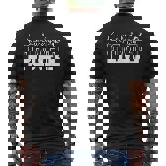 Knowledge Is Power Motivational Quote -Adults Black Small Short Sleeve Men's T-shirt Back Print | Mazezy