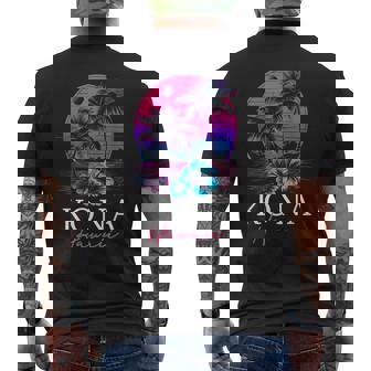 Kona Hawaii Hawaii Hawaii Hibiscus Flowers Surfer Souvenir Men's T-shirt Back Print | Mazezy