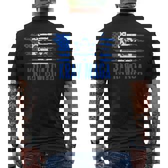 Krav Maga Israel Contacta Entrenamiento Militar Mossad Judío Camiseta Hombre Estampado Espalda - Regaloses