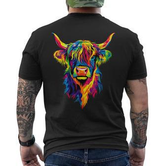 Kuh Highland Cow Hochlandrind Bauer Rind Bauernhofüße Kühe T-Shirt mit Rückendruck - Geschenkecke