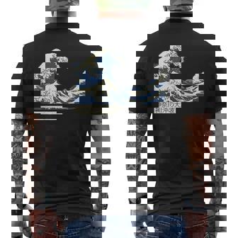 La Gran Ola Fuera De Kanagawa Japeneseintage Ilustraciones Hokusai Camiseta Hombre Estampado Espalda - Regaloses