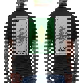 La Mota Mexican Bingo Card Game Marijuana Cannabis Men's T-shirt Back Print | Mazezy