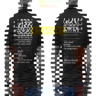 Labor Coach Expecting Dad Rules Papa Baby Labor Coach Men's T-shirt Back Print - Monsterry