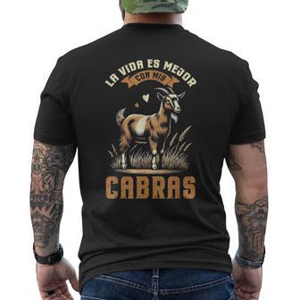 Laida Es Mejor Con Mis Cabras Amante De Cabras Animal Camiseta Hombre Estampado Espalda - Regaloses