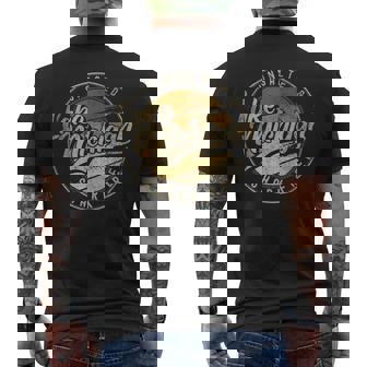 Lake Michigan Unsalted Shark Free Great Lakes Men's T-shirt Back Print - Thegiftio