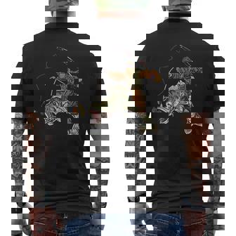 Largemouth Bass Fishing Bigfoot Fisherman Men's T-shirt Back Print - Thegiftio