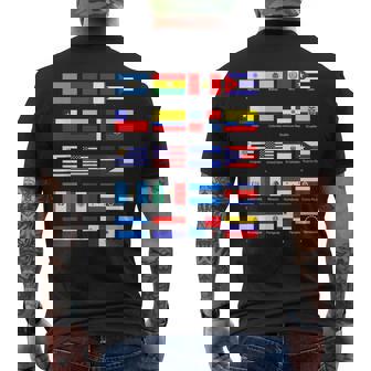 All Latin American Flags Countries Hispanic Heritage Month Men's Back Print T-Shirt | Mazezy