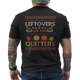 Leftovers Are For Quitters Thanksgiving Turkey Men's T-shirt Back Print - Thegiftio UK