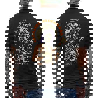 Legalize Bluegrass Skeleton Banjo Man Fun Festival Men's Back Print T-Shirt | Mazezy