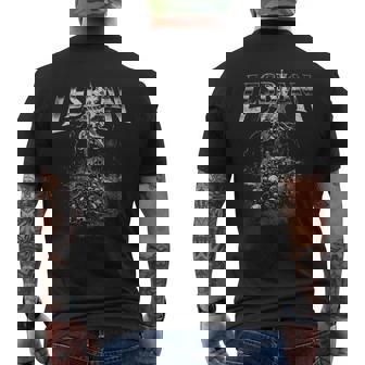 Lesbian Warrior Dark Fantasy Retro Cat Lgbt Meme Men's T-shirt Back Print | Seseable CA