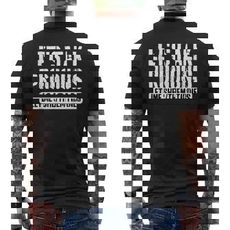 Let's Talk Pronouns Let Me She Them Tiddies Gag Humor Men's T-shirt Back Print - Thegiftio