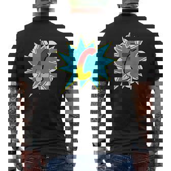 Lettre C Nom Deuper-Héros Comic Lettre Rétro Costume T-shirt imprimé au dos - Cadeauxyz